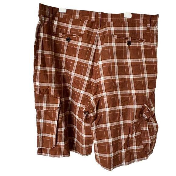 Cabela’s Mens Orange khaki Flat Front Medium Wash Cargo Shorts Size 38 - Picture 15 of 16